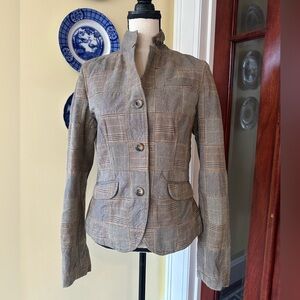 GAP | Y2K Plaid Patchwork Button Front 100% Cotton Blazer/Jacket, Size 10